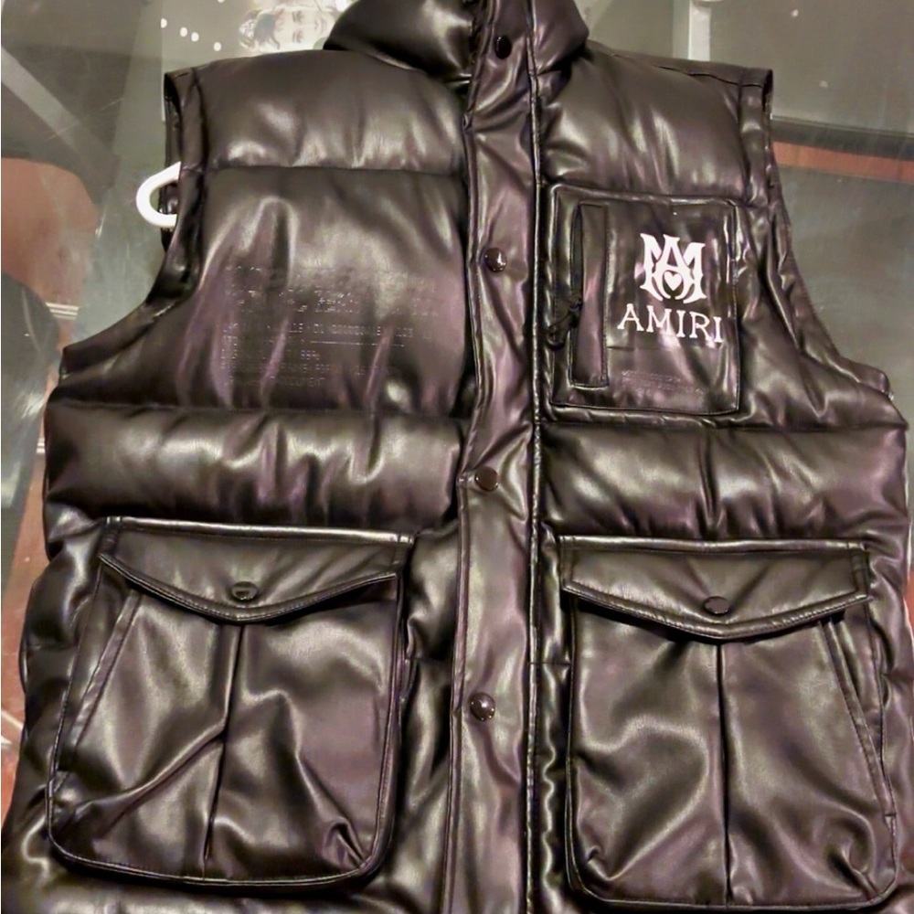 AMIRI Black Puffer Vest for Men